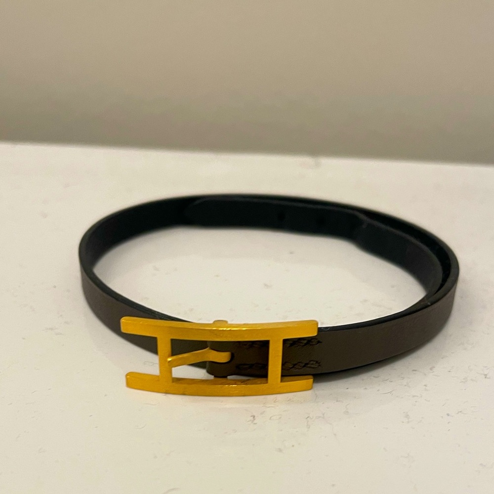 Hermes HERMES Bracelet Api Reversible grey x Black Leather( worn once)
